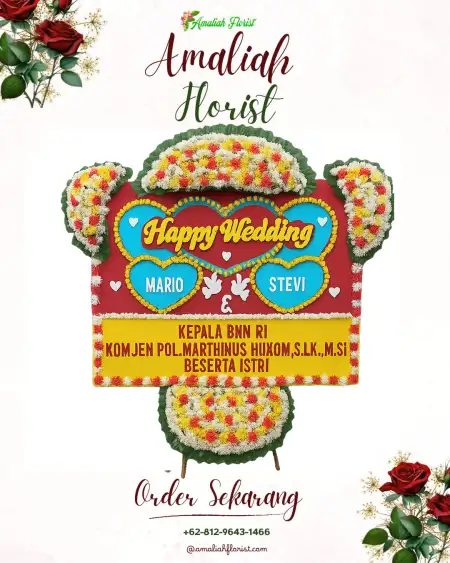 Papan Bunga Pernikahan Tipes